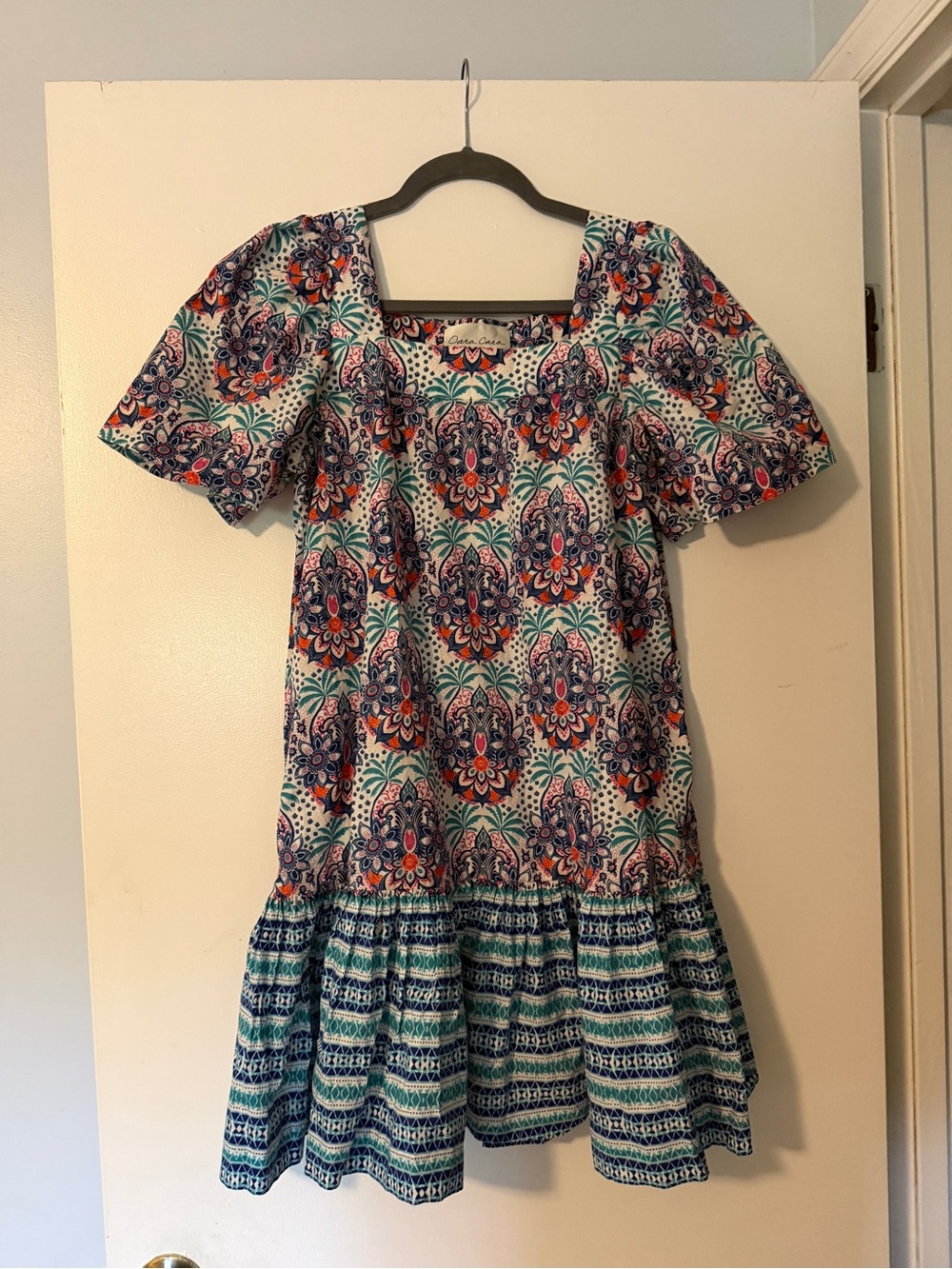 Cara Cara Floral Square Neck Mini Dress, Size S